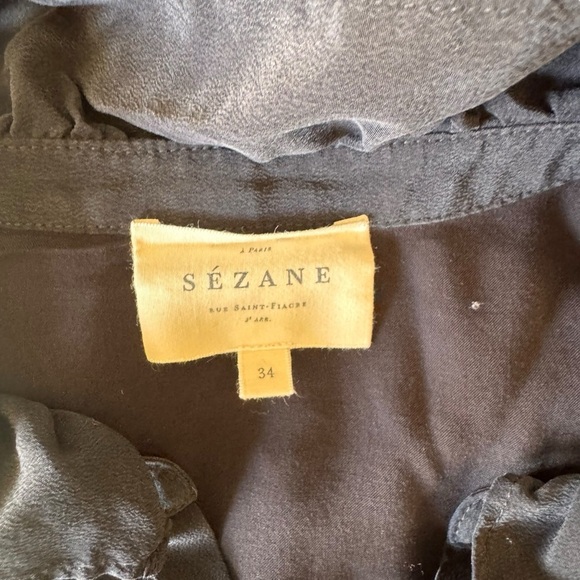 Sézane - 100% Silk Lace Detail Button Front Dress Size 34 (US 2) - Picture 6 of 8